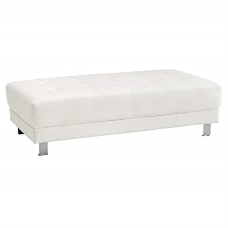 Repose-pieds Mraz F5FD09ADB9AD43C8AC42AA4873068E11 Milan, Similicuir blanc brillant