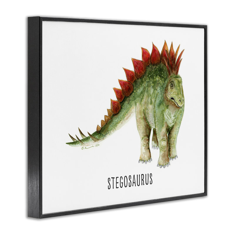 Stégosaure, dinosaure apprenant, estampe numérique encadrée par Brett Blumenthal, H 24 po x l 30 po