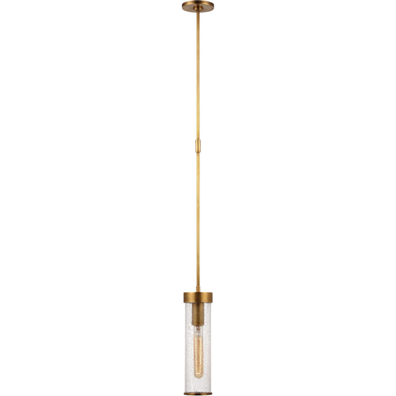 Kelly Wearstler Liaison Short Pendant, 12.75" x 3.5" W x 3.5" D, Gray, Antique Burnished Brass
