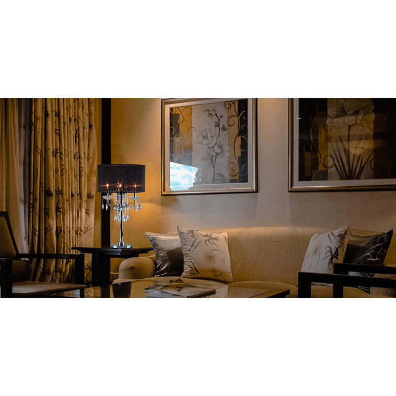LAMPE DE TABLE INSPIRÉE 29,5 po H 29,5 po NOIR / CRISTAL DE CRISTAL (1,58 / 9,10)