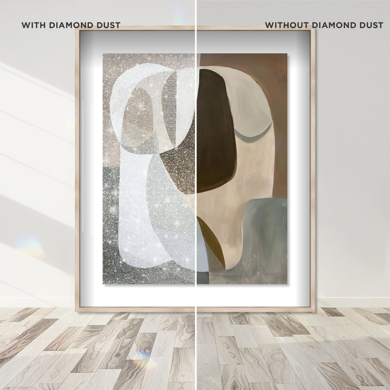 Breeze of Soft Shapes II Shadowbox Abstract Print by Oliver Gal, Black Frame, 16 x 20, 21.5"H x 17.5"W, Natural Oak Frame