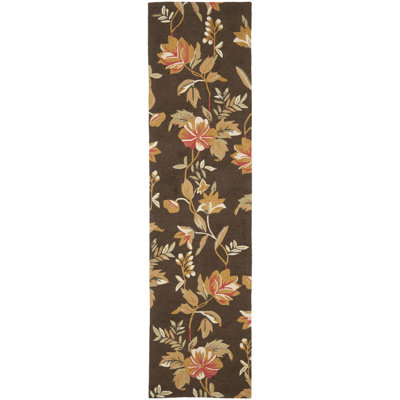 Tapis floral en laine crocheté à la main Chelsea