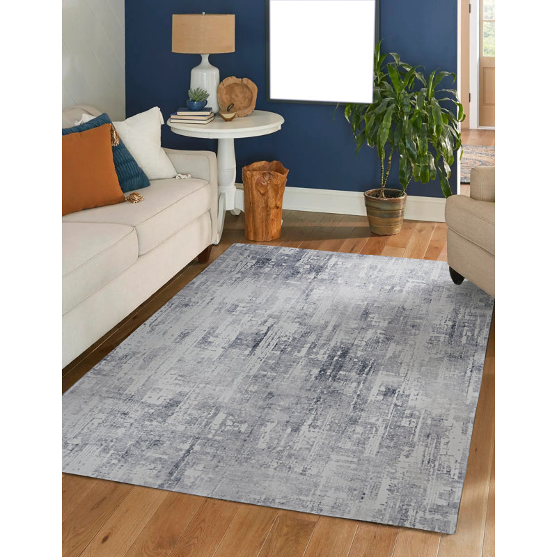 Antaniyah Faux Rabbit Fur Hand Tufted Rug, Rectangle 5' x 7'