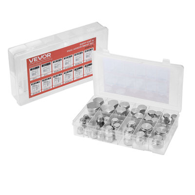64 PCS BSPP Hydraulic Fittings, Hydraulic Cap and Plug Kit with Precision Threading, Galvanized Steel Heavy Duty Hydraulic Fitting Adapter Kit, Dash Sizes 04/06/08/10/12/16