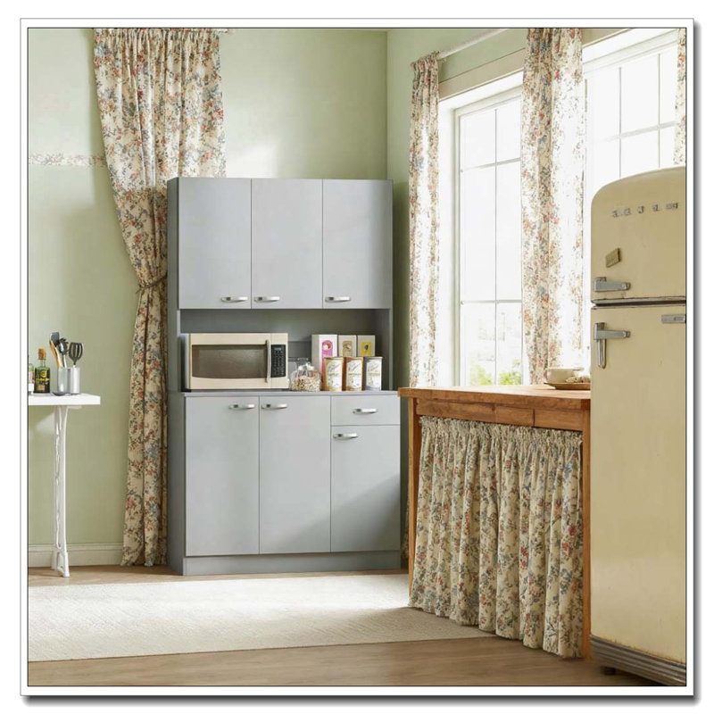 Grand garde-manger gris avec micro-ondes Stan