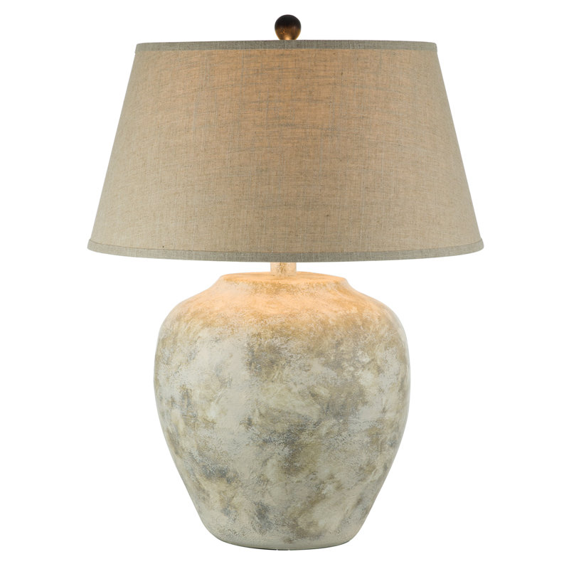 Lampe de table 27,5 po Houa, Beige, Beige / Crème