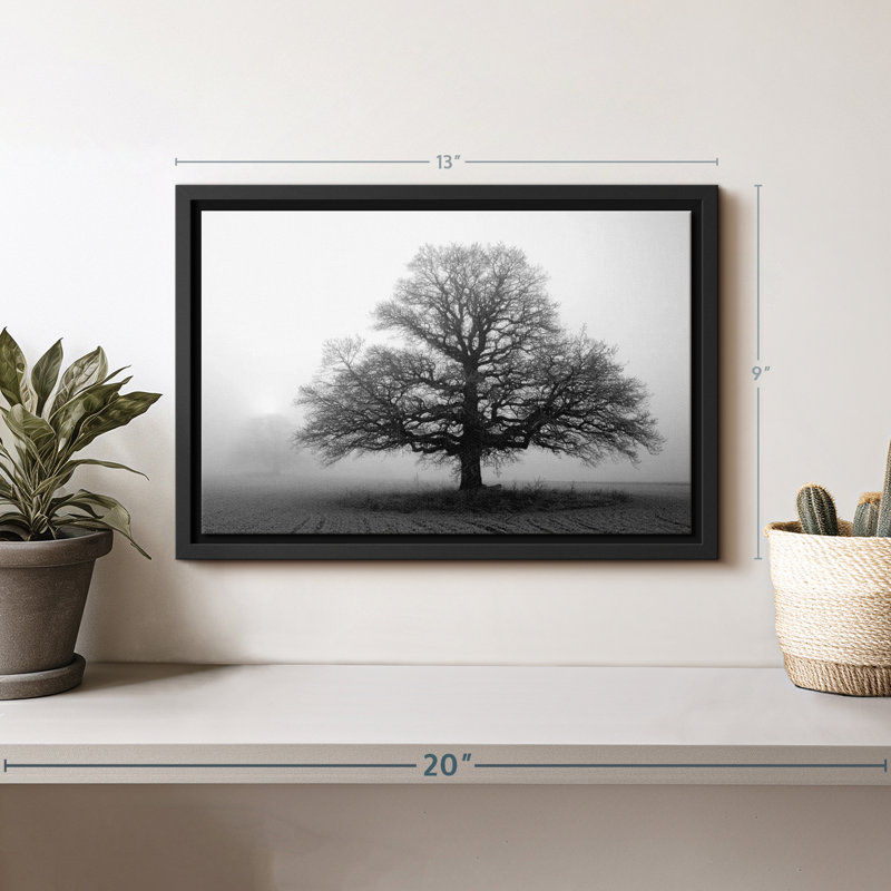 "Arbre dans une brume, art mural", H 13 po x l 9 po