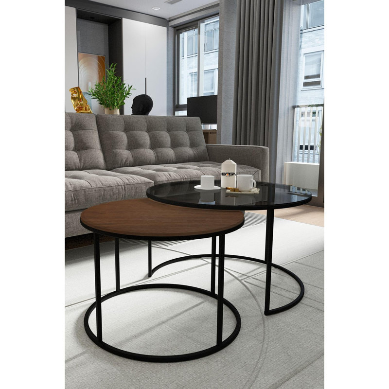 Table basse, Fumée / noyer