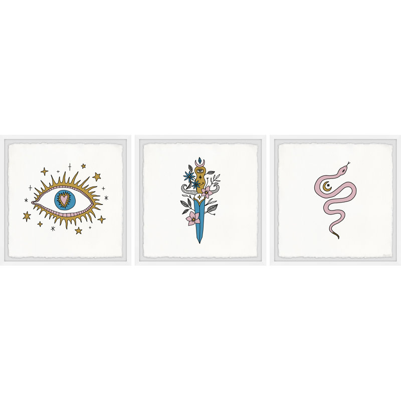 Parisa Unique Twist by Marmont Hill - 3 Piece Single Picture Frame Painting Set, 30"H x 30"W x3.81"D