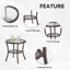 Ensemble de conversation pour patio en osier 2 personnes avec table d'appoint, repose-pieds et coussins bleus Elbart-1639755514