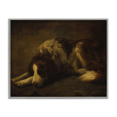 Dim Lighted Classic Dog Framed Giclee, design by Lil' Rue