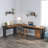 83" Reversible L-Shaped Desk With Rolling File Cabinet & Drawers - Large Executive Corner Desk, Home Office Workstation-1504293639