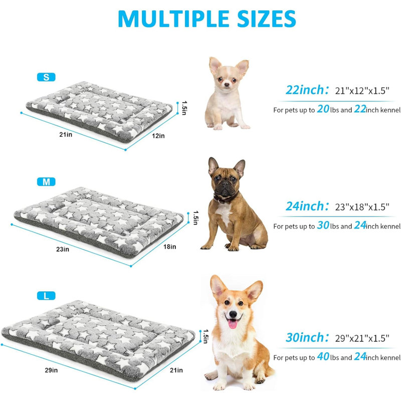 Gray and White Reversible Soft Fleece Dog Bed Mat