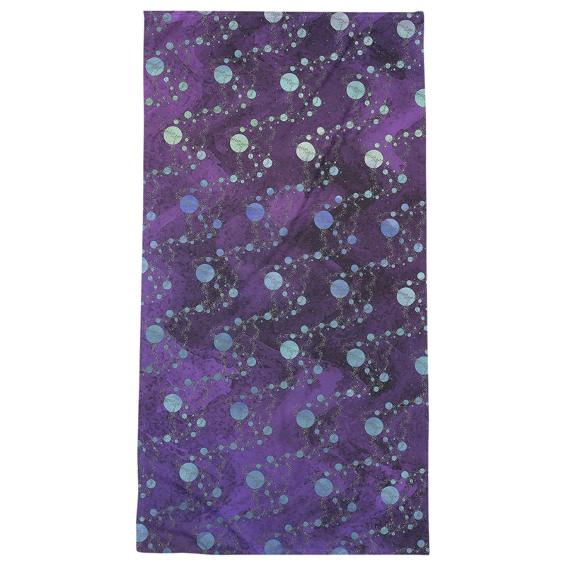 Serviette de bain Planets and Stars, Mauve / bleu