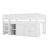 Full Size Low Loft Bed, Wooden Loft Bed With Storage Cabinet And Chalkboard Panel, Open Shelves & Guardrail And Ladder-1017160195