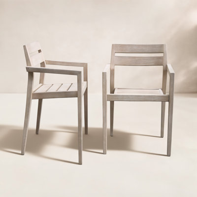 Kinsler Eucalyptus Outdoor Stackable Dining Armchair