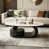 Blanc / plateau gris / base noire