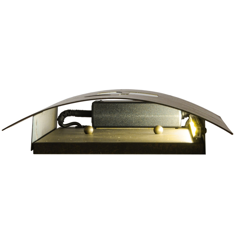 Country Inn Gold Metal LED Wall Sconce with Black Shade
