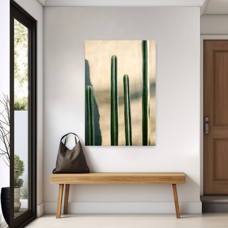 Oaxaca Shades of Green | Mexico travel photography Dramatic Abstract Cactus Nature City Wall Art Print 1 Piece Wrapped Canvas Wall Art