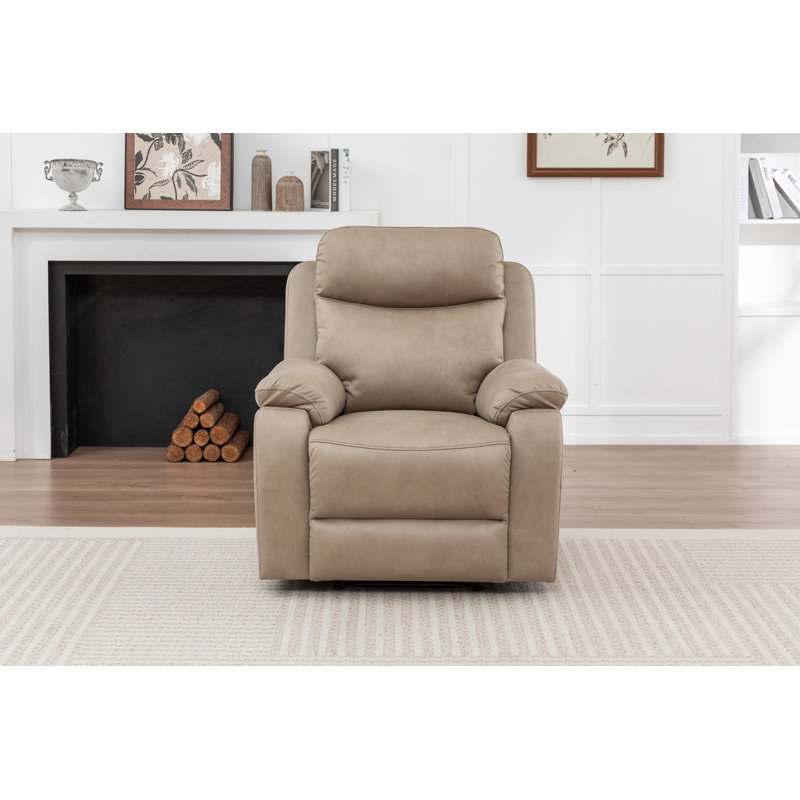 Conrad Fabric Manual Recliner Chair , Stone