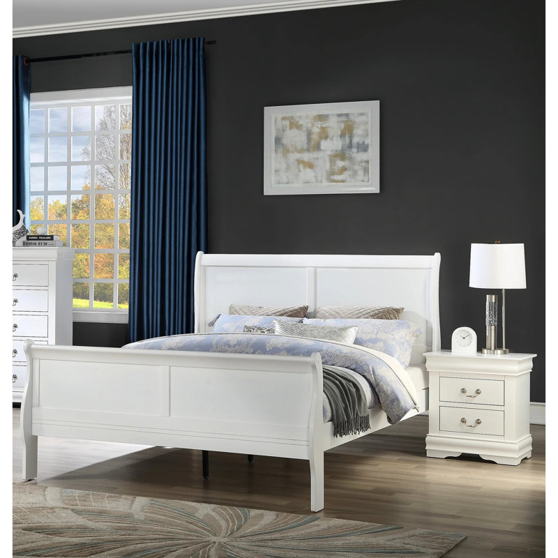 Lit simple simple blanc, style, moderne contemporain, bois massif, anglais, preuve, structure de lit 47H, Twin, White
