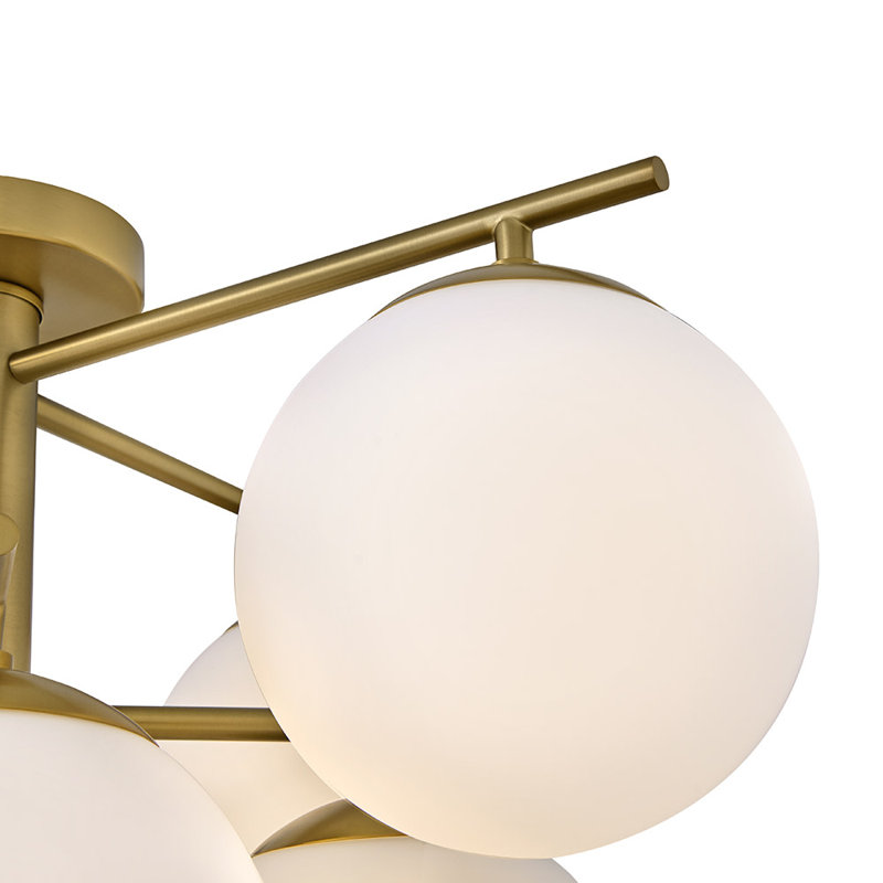 9-Light Flush Mount Modern Ceiling Light with Globe Shades, Bronze