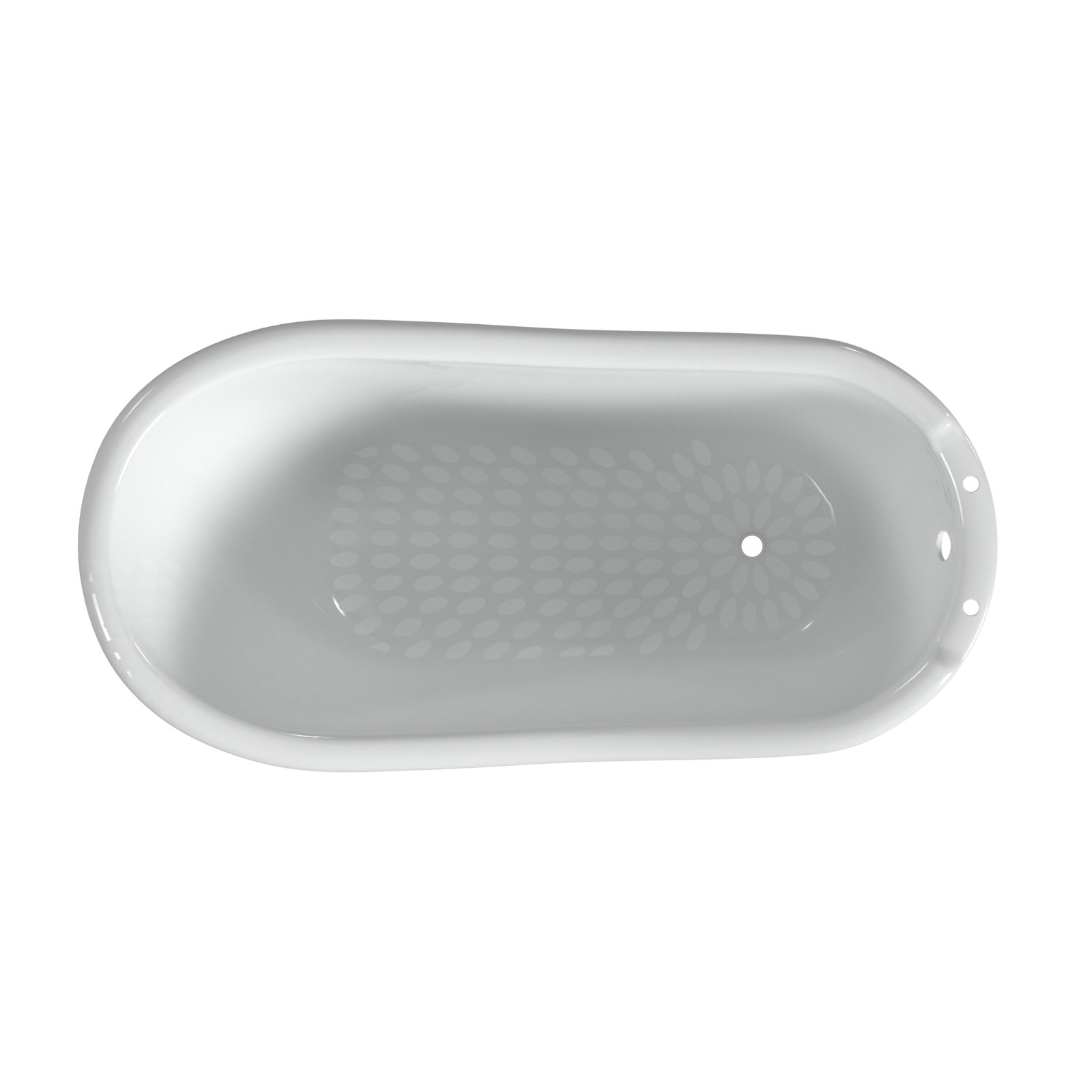 68'' Soaking Cast Iron Bathtub, Chrome, White Interior with White Exterior