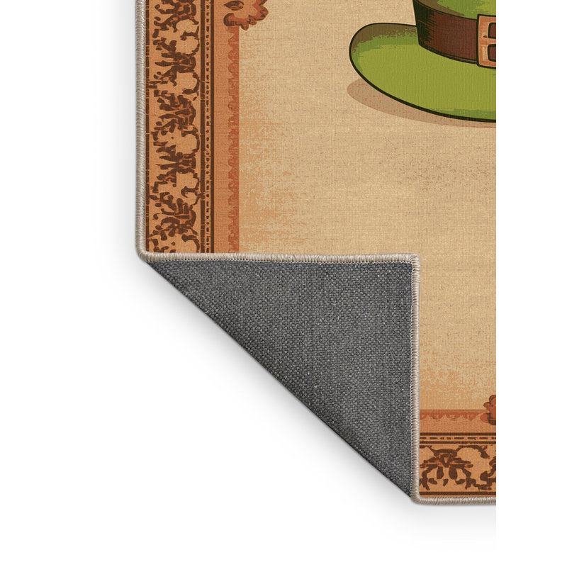 Soft Plush Faulk St Patties Modern & Contemporary Abstract Area Rug in Beige – Beige Binding, 2x4