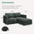 Bouley 82.6'' W L-Shaped Corduroy Modular Sectional-2136135633