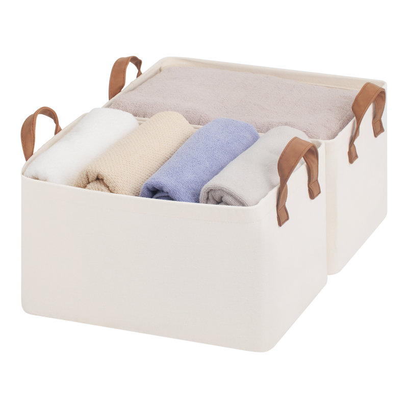 Bacs de rangement en tissu avec poignées, bacs pliables pour tablettes, placard, dortoir, H 10,25 po x l 12 po x P 16,5 po