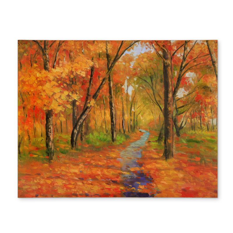 Autumn Trail Orange Polyester Placemat | Home Decor Elegance