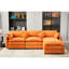 3 modulaires en chenille orange modulaire moderne en forme de L pour la chambre à coucher, combinaison confortable et flexible avec flexibilité du confort du salon amovible