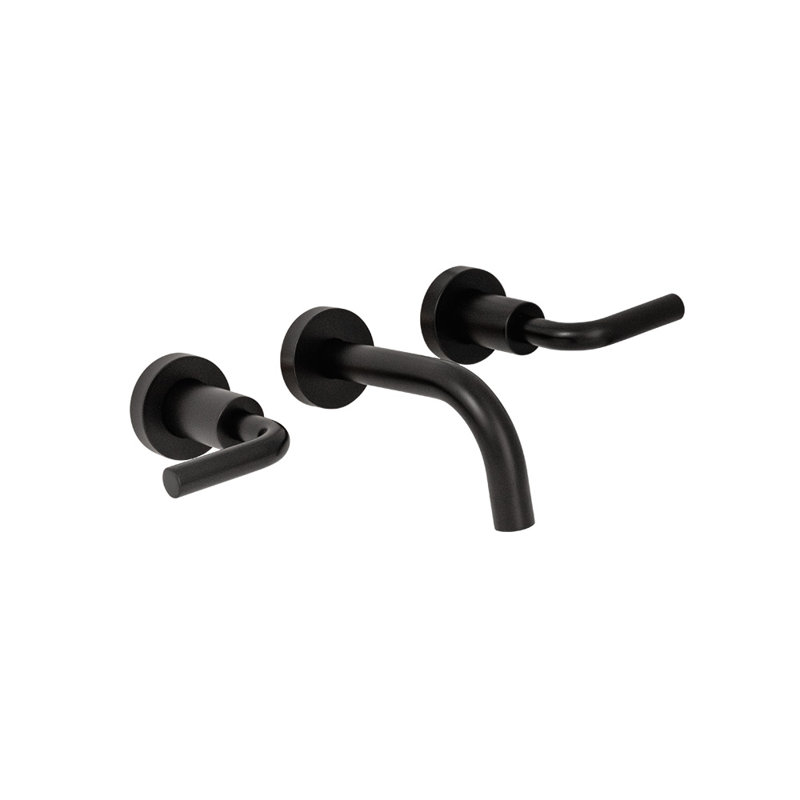 Cigno Wall Mounted Bathroom Faucet with Drain Assembly, Matte Black