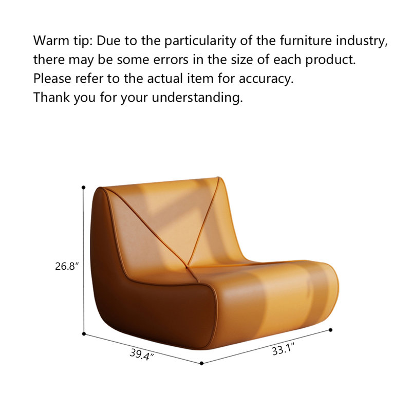 Chaise d'appoint moderne et minimaliste, revêtement en cuir avec rembourrage en éponge pour le salon.