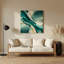Art mural abstrait en métal vert 22-704629388