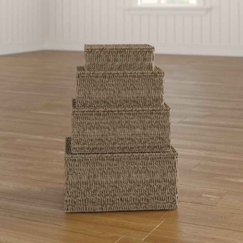 Wicker 4 Piece Storage Basket Set