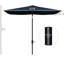Parasol de table rectangulaire bleu 6,5 pi x 10 pi, parasol d'extérieur avec manivelle intuitive, dispositif d'inclinaison et garde 50+ en bleu, grand problème - couverture réglable