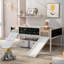 Lit mezzanine simple en bois avec deux boîtes de rangement-597828873