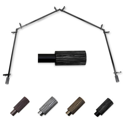 Tringle à rideaux simple à baie vitrée ajustable de 28 po à 48 po Hearld