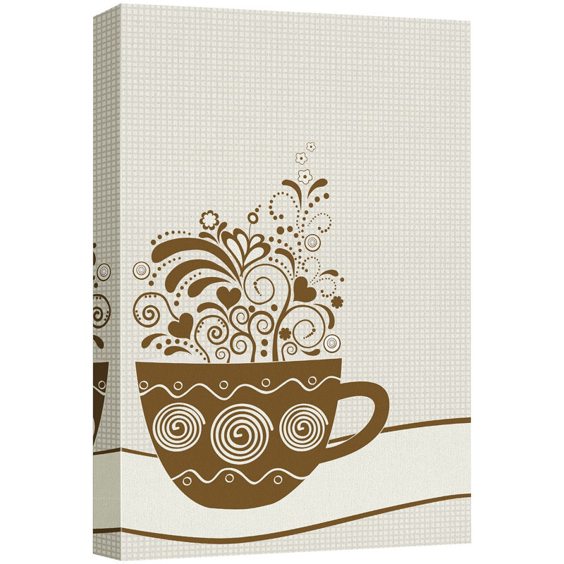 Tasse de café avec motif floral Modern Home Art, H 48 po x l 32 po