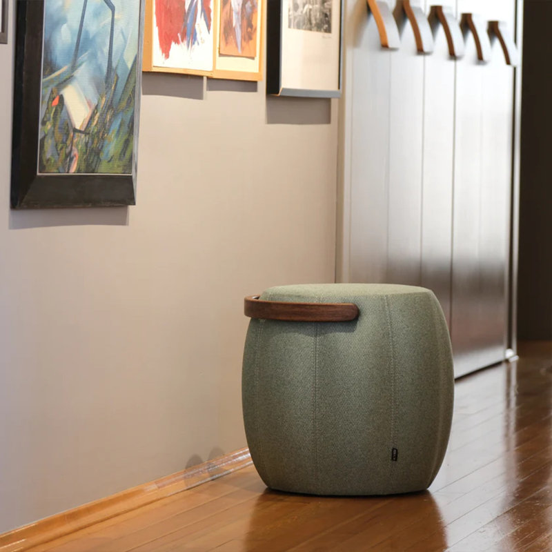 Bakrac Round Pouf, Green
