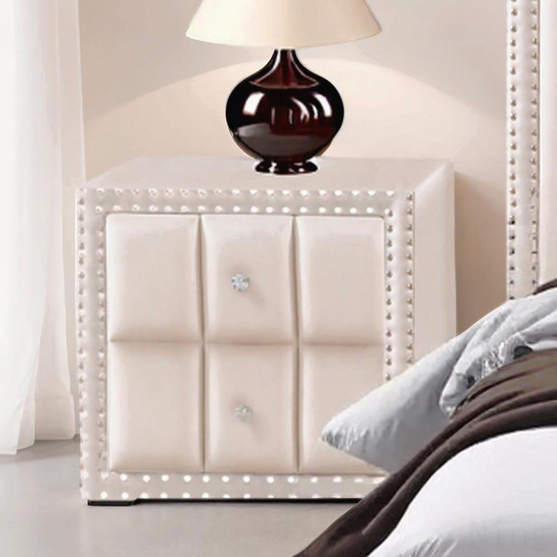 Table de chevet 1 pièce Beige, Beige