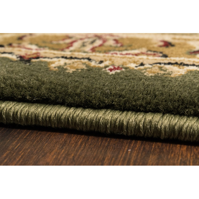 Tapis oriental vert Willett, Rectangle 5 pi 3 po x 7 pi 7 po