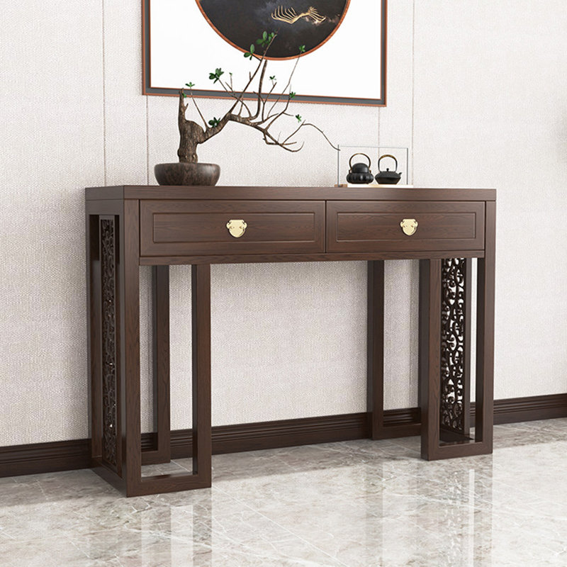 Nouvelle console en bois de style chinois, 33.4" H x 62.9" W x 14" D