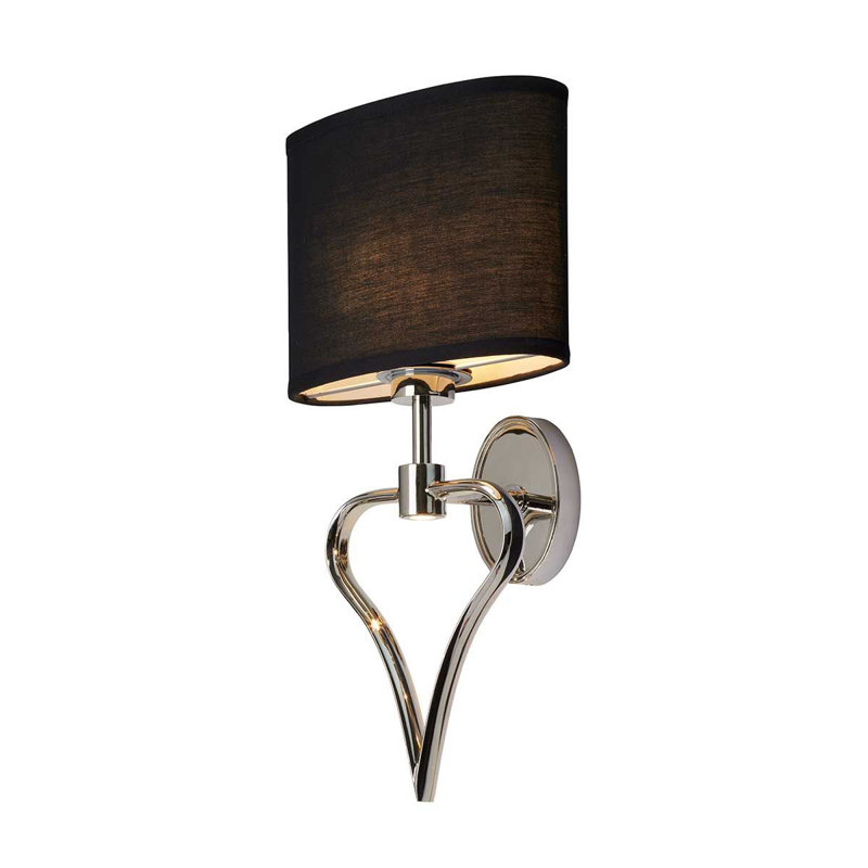 Honesdale Steel Armed Sconce, Black, Polished Chrome