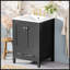 Meuble-lavabo compact compact de 24 pouces avec lavabo encastré intégré, conception à fermeture en douceur et solutions de rangement polyvalentes-434978220