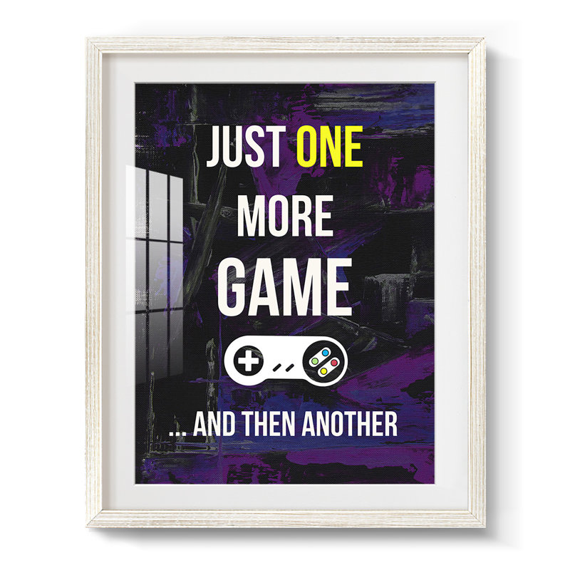 «Gamer at Play II», impression encadrée, H 19,5 po x l 16,5 po, Blanc