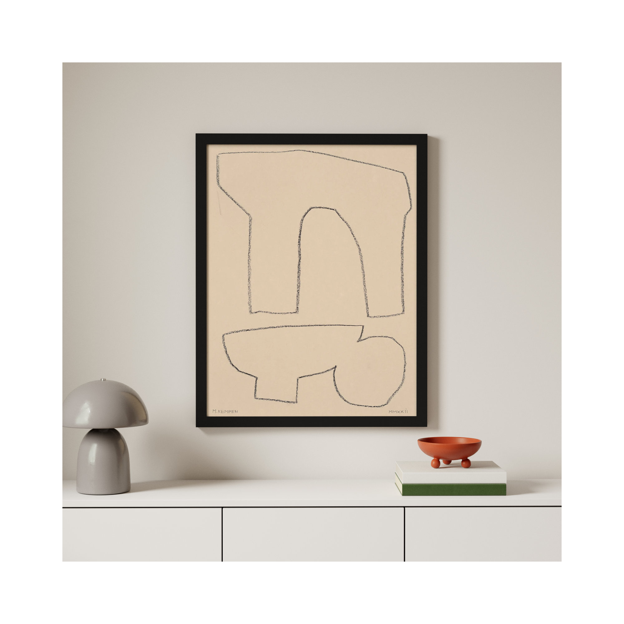 Outlines 2 by Michael Kempen, Black Framed, 30" W x 38" H
