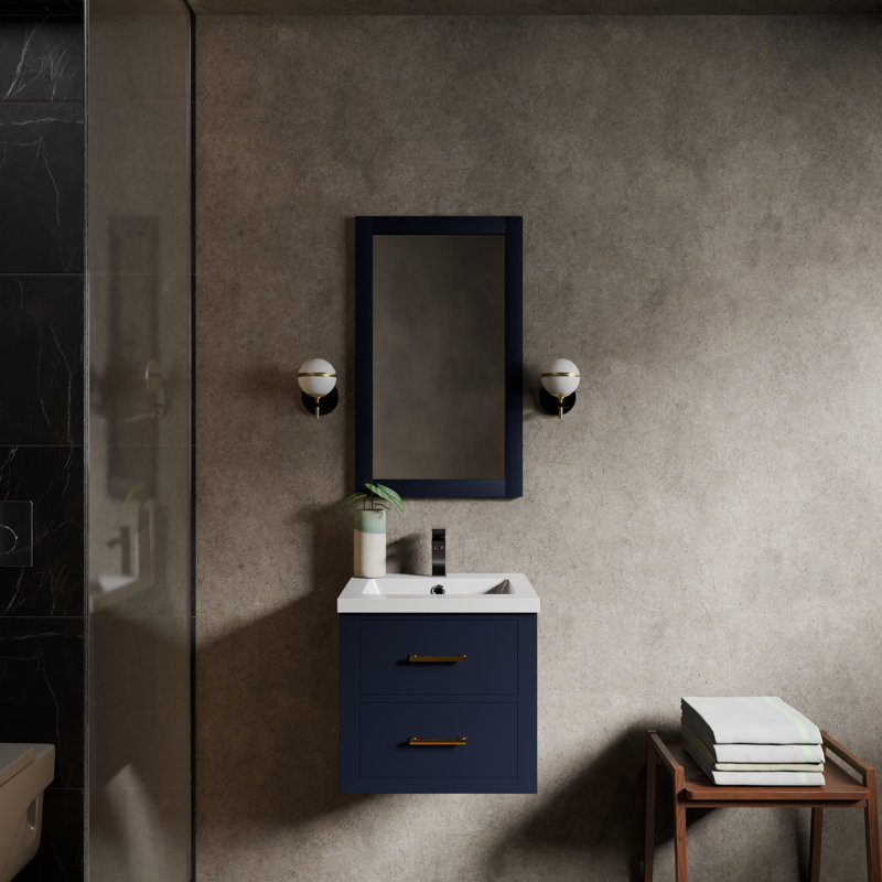 Meuble-lavabo simple en acrylique l 20 po x P 18 po Castor, Bleu