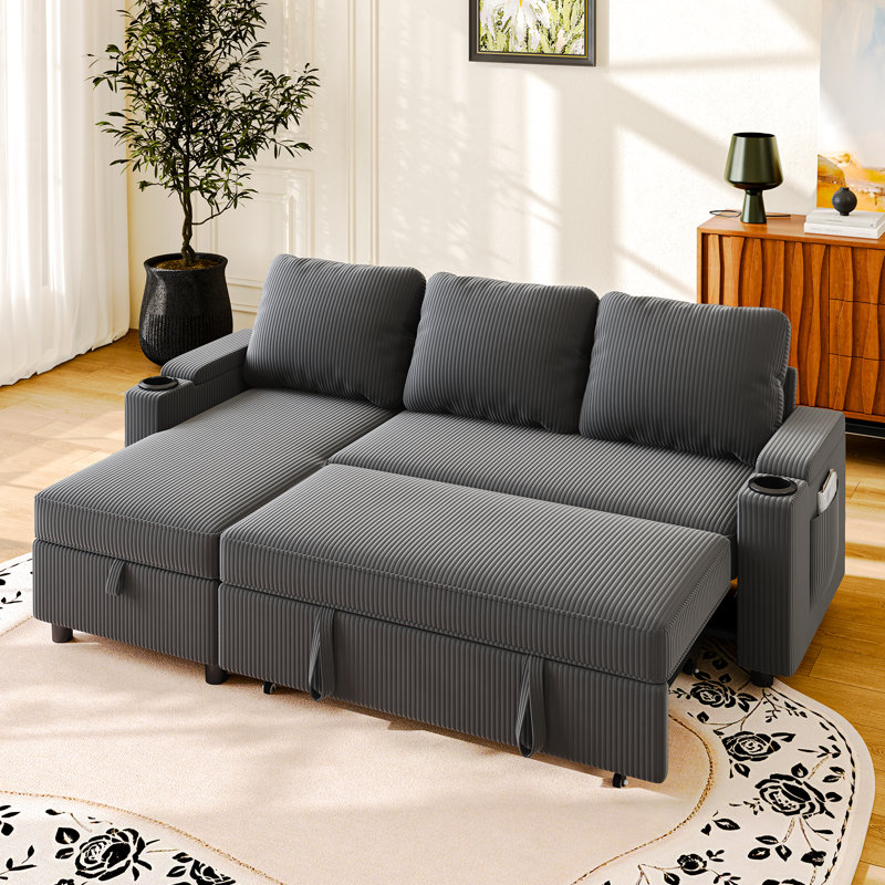 3 Seater Sofa Bed, Grey